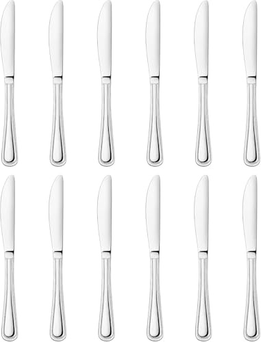 New Star Foodservice Bead Pattern Stainless Steel Dinner Knife, 8.5-Inch, Set of 12, Commercial Grade