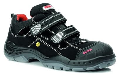 Elten 726661-47 Safety Sandals Scott Pro ESD S1P, Size 12, Black/Grey