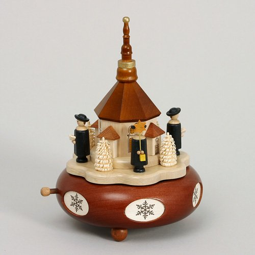 Rudolphs Schatzkiste Spieldose Kurrende mit Seiffener Kirche HxLxB 19x13x13 cm NEU Spieluhr Spielwerk Figur Seiffen Erzgebirge Holz Dekoration Weihnachten