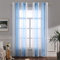 MIULEE Tende a Righe per Interni, Tende Trasparenti in Voile Tende Camera da Letto, Tenda Salotto Moderne con Anelli, Tenda a Pannello da Interno Finestra a Righe Bianche e Azzurro, 2x 140x260 CM