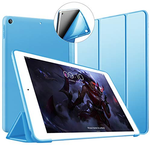 VAGHVEO Custodia per iPad 9,7 Pollici 2018/2017(6a/ 5a Generazione), Case Sottile e Leggere Morbido Soffice TPU Cover per Apple iPad Modello A1893/ A1954/ A1822/ A1823, Auto Svegliati/Sonno, Blu