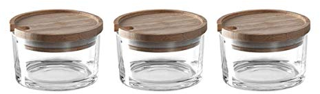Leonardo 021019 Lebensmittelaufbewahrungsbehälter rund, Edelstahl, transparent, 3 Stück