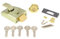 Outward Opening Nightlatch - Brass Case and Cylinder - Dark Metallic Grey Strike Plate - 5 x Keys Supplied