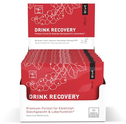 Vit2go DRINK RECOVERY (30 Sachets) - Elektrolyt Pulver zum Trinken, Vitamin Pulver Getränk, erfrischender Geschmack (Waldfrüchte), Elektrolyte Getränk Recovery Drink