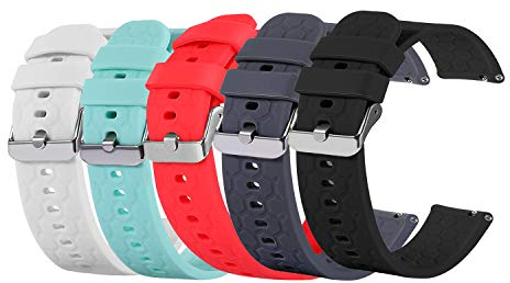 Chofit Straps Compatible with LETSCOM ID205L/ID205S/ID205G Strap, Soft Sport Replacement Silicone Wristband Band Watch Accessory for LETSCOM Smartwatch (5 Colours)
