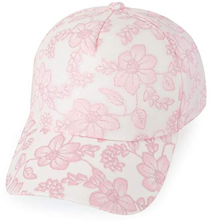 ZLYC Damen Trucker Cap Sommer Baseball Cap Mode Blumen Mesh Atmungsaktiv Basecap (Blumen Pink), Gr. Einheitsgröße
