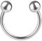 Piercingfaktor Hufeisen Ring Horseshoe Edelstahl Piercing Brust Nippel Lippe Nase Septum Tragus Ohr Helix Intim mit Kugeln Silber 1,2mm x 10mm x 3mm