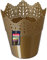 KADAX Spitzen-Blumentopf aus Kunststoff, 9 Farben, Blumentopf mit Spitzenmotiv, Blumentopfschutz für Büro, Topf, Gartenschale, Blumenkübel, Übertopf (⌀ 14,5cm, Niedrig, Gold)