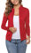Aottori Womens Knit Cardigans Lightweight Zip Up Long Sleeve Jumper Cardigans Open Front Solid Casual Knitwear Outwear Red M