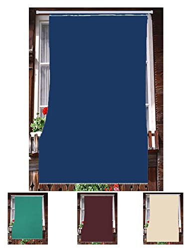 Home Tresor - Tenda da Sole da Esterno per Balcone/Terrazzo/Veranda con Anelli e Ganci per Applicazione, Resistente e Lavabile, 100% Poliestere, Tinta Unita Blu cm. 200x300