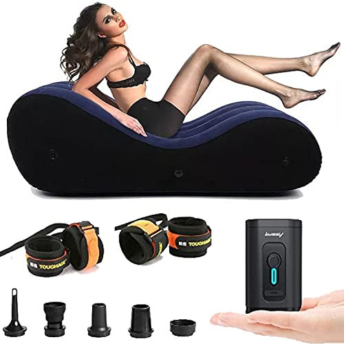 LUOOV BDSM Sexspielzeug Mehrzweck Aufblasbares Kissen，S-Form Luftsofa Aufblasbare Couch, Loungesofa Liegestuhl Multifunktion für Indoor Wohnzimmer Schlafzimmer Sex Sofa für Paare