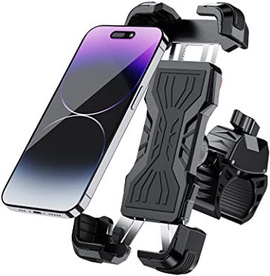 Grefay Fahrrad Handyhalterung【Neuer Greifverbinder】 Motorrad Handyhalterung für Lenker Durchmesser 22-42mm 360° Drehbar,Werkzeugfreie Installation Handyhalterung Fahrrad für 4,0-7 Zoll-Telefone