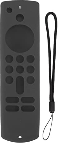 Silikonhülle mit Schlüsselband,Fernbedienung, rutschfeste Silikonhülle für Fire TV Stick, rutschfeste Silikon-Schutzhülle (grau)