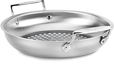 All-Clad Runder Edelstahlkorb für den Außenbereich, 27,9 cm, ofenfest, 600 F, Töpfe und Pfannen, Kochgeschirr, Silber