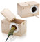 Hiceeden 2 Pack Sittich Nistkasten Wellensittich Zuchtbox, Natürliche Vogel zuchtbox, Vogelhaus for Wellensittich Unzertrennliche, Nymphensittich, Papageien Paarung, Voliere, 19.5 x 12 cm