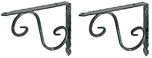 cyclingcolors 2x regalwinkel antik schwarz vintage regalträger Ornament-Konsole Schwerlastkonsole metall Barocke