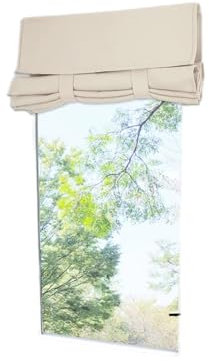 WdFour Room Darkening Solid Color Curtains | 4 Side Curtains for Glass Door | Front Door Sidelight Window Covering Tie-Up Shade (Oatmeal 25W x 40L Inches 1 Panel)