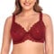 Ayigedu Women's Full Coverage Minimiser Bra Floral Lace Non Padded Plus Size Underwired Bra 42H