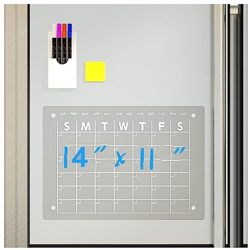 Alacritua Stundenplan Abwischbar, 35 X28 cm, Glas Kalender Wand, Mit 4 Farbigen Markern 1 KüHlschrank-Radierer Und 1 Stifthalter Whiteboard Kalender Woche