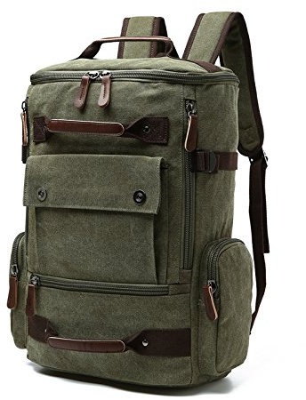 Jahomieo- Mochila de Lona Vintage, Mochila de Viaje Informal, Mochila para portátil de 15,6 Pulgadas, Mochila para Senderismo y Acampada