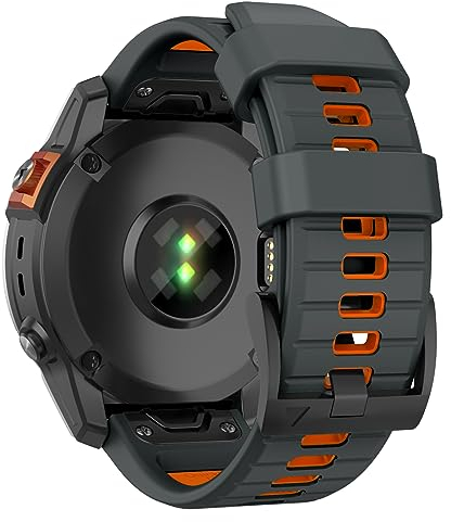 MYSNBKN 26mm Quick Fit Armband für Fenix 8 51mm/Fenix 7X Pro/Fenix 7X/Fenix 6X/Fenix 6X Pro/Fenix 5X/Fenix 5X Plus/Fenix 3/3 HR, weiches Silikon Ersatzband