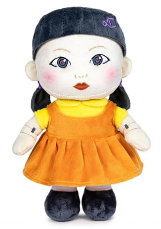 Grandi Giochi Squid Game, Plüschtier, 28 cm, Plüsch, Puppe 1, 2, 3 Sonne, QUD01, Orange
