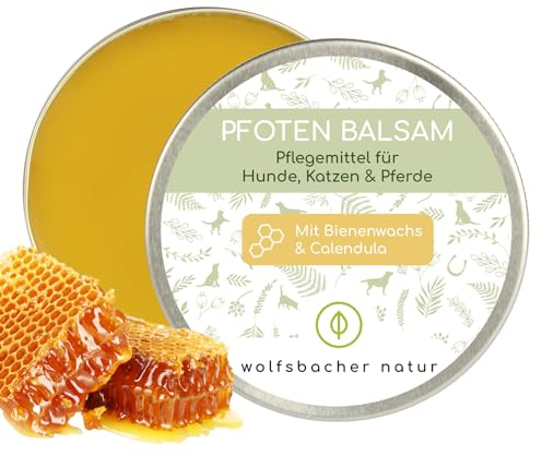 Pfotenbalsam mit Bienenwachs für Hunde und Katzen | Spürbar weichere Pfötchen | 100% natürliche Inhaltsstoffe | Pflegt rissige und spröde Pfoten im Winter - Nasenbalsam ohne Parfum