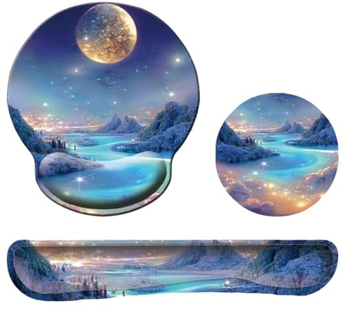 3-in-1 Mouse Mat with Wrist Support Mouse Wrist Rest Ergonomic Mouse Mat Wrist Support Mouse Mat for Computer Laptop Working Gaming