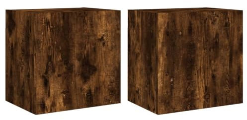 vidaXL TV Wandschrank 2 STK., TV Schrank mit viel Stauraum, Wandmontage Fernsehschrank Regal, Hängeschrank TV Möbel, Modern, Räuchereiche Holzwerkstoff