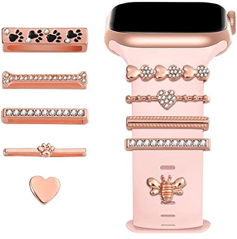 CLISPEED Charm Rings for Smartwatch Watch: 10 Pcs Band Metal Decorative Rings Accessories Decorative Ring Loops Metal Shiny Accessories Compatible for Smart Watch (not Band or Watch)