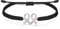 J.Endéar Bracelet Cancer Sensibilisation pour Femme Argent 925 Zircone, Cordon Bracelet Noir Ajustable pour Fille, Foi Inspiration Cadeaux pour Elle