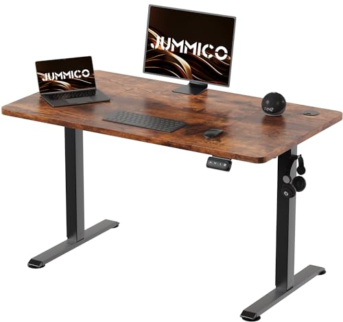 JUMMICOSchreibtisch 120x60cm,Standing Desk,Schreibtisch Antikollisions Funktion(Vintagebraun)