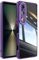 QUIETIP Case Compatible with Sony Xperia 1 VI 5G with Screen Protector,TPU + Clear Acrylic + Metal Keypad Protective Cover,Purple