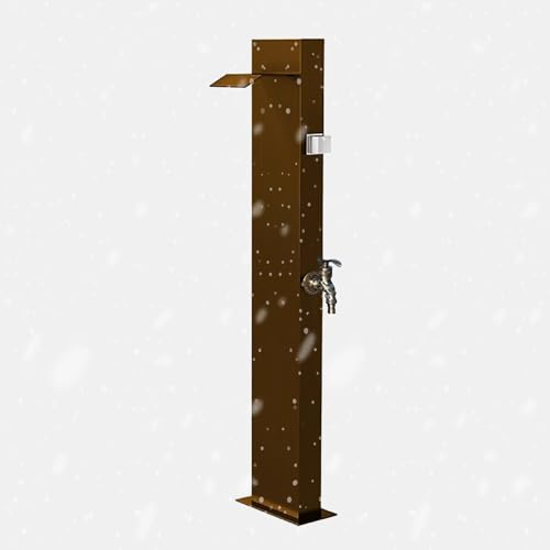 Wassersäule Garten mit Wasserhahn, Frostschutz-Edelstahl 304, Freistehende Garten-Wassersäule, Wasserhahnpfosten für den Innenhof mit Montagezubehör, Bewässerung/Waschen im Hinterhof(Brass)