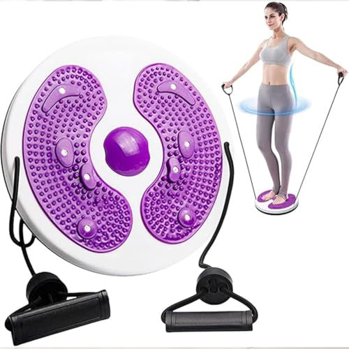 Roysmart Twist Waist Disc Balance Board mit Kordelzug, Fitness Drehscheibe Waist Wriggling Plate Fitnessgeräte, Aerobic-Übungen Fitnesszubehör Widerstandsbänder Massagefußsohle Heimfitnessgeräte