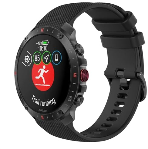 GIOPUEY Strap Compatible with Polar Grit X2 Pro, Soft silicone Watch Strap, Strap Replacement [Wear-resistant] [breathable] - Black