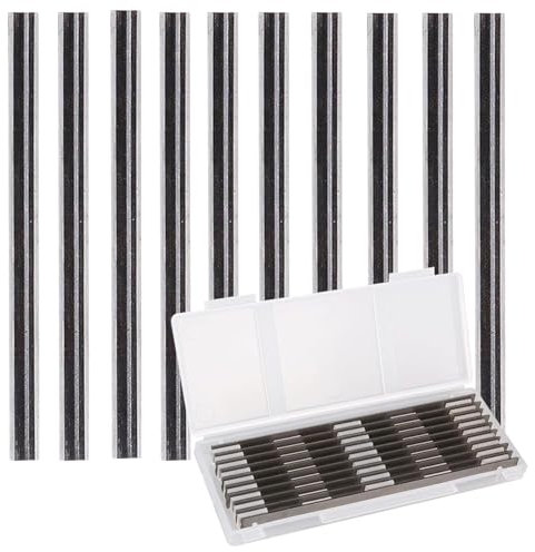 20 pieces 82 mm planer blades HSS set, 82 x 5.5 x 1.2 mm electric planer HSS blade, reversible knife, planer knife 82 mm for Bosch planers, hand planers, woodworking machines (20)