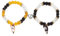 FDEETY 2 Stück Pärchen Armband Partnerarmbänder Magnetische Herzförmige Katze Anhänger Partner Armbänder Perlen Freundschaftsarmbänder Gelb + Schwarz