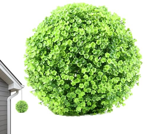 Outdoor Artificial Topiary Balls, Outdoor Topiary Ball - Green Sphere Ball Topiary Ball in Bright Boxwood, Artificial Topiary Sphere of Vivid, Boxwood Topiary Ball for Balcony, Jar