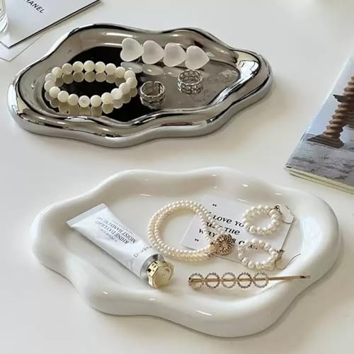 2 x Schmuck-Fotografie-Hintergrund, Requisiten, wasserdicht, Keramik-Ablageschale, kleines Produkt, Fotografie-Hintergrund für Fotoshootings, originelles Design, unregelmäßige Abstraktion, Produkt