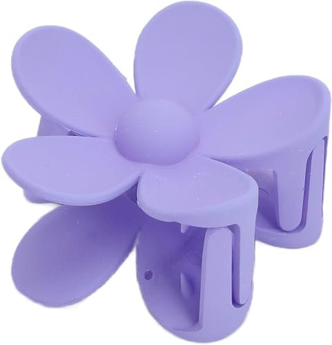 Pince à cheveux en plastique violet clair, épingles à cheveux en forme de fleur, pinces à cheveux exquises en forme de fleur, accessoires de coiffure à double verrouillage pour femmes et filles