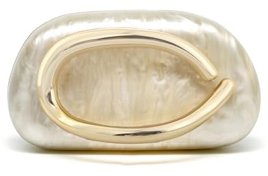dassymia Clutch Purses for Women Acrylic Evening Handbags for Wedding Party Crossbody Shoulder Bag Trendy, Acrylic Pearl white