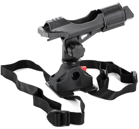 Hoite Support de canne à pêche rotatif à 360 degrés, support de montage pour kayaks, canoës, bateaux gonflables, nylon durable