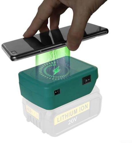 Kabelloser Akku-Ladegerät-Adapter, tragbares Elektrowerkzeug-USB-Ladegerät, kompatibel mit Parkside X20V PAP20A1 PAP20A3, mit Überhitzungsschutz
