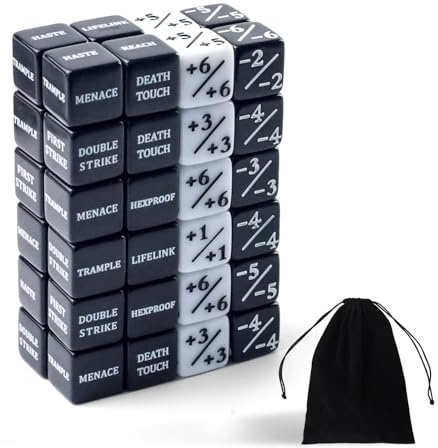 Würfel Zähler, Acryl Token Gezinkte Würfel Set,Schlüsselwörter Zählerwürfel | 48 STK Fähigkeiten Loyalität Cube Würfel MTG Zubehör für MTG TCG-Kartenspiel Tischspiele