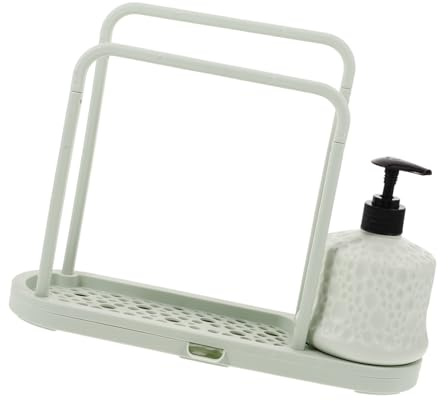 Vaguelly Multi-function Kitchen Sink Organizer Rag and Sponge Storage Rack with Quick Drainage Plastic Holder for Countertop Cleaning Supplies Rust-resistant Draining Holder for Efficient