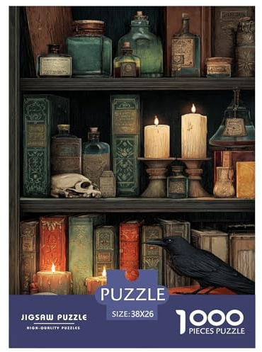 Mystery Library Jigsaw Puzzles Puzzle for Adults Kids. 1000 Pieces Interesting Whimsical Challenge Toy Educational Games Home Decoration for Adults& Kids Age 14 Years Up 38x26cm/1000pcs