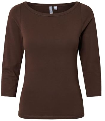 PIECES Female Oberteil mit 3/4-Ärmeln PCPHOEBE U-Boot-Ausschnitt | 3/4 sleeved top