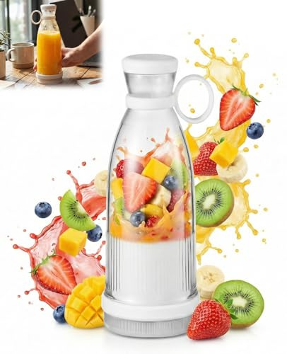 Rudfovn 400ml Portable Juicer Blender Bottle for Shakes, Smoothie, Fresh Juice Portable Blender Bottle for Home, Office, Outdoors, Travel, Sports