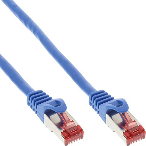 InLine Patchkabel, S/FTP (PiMf), Cat.6, 250MHz, PVC, Kupfer, RJ45, 1Gb/s, 20m, blau, Netzwerkkabel, doppelt geschirmt, 76420B